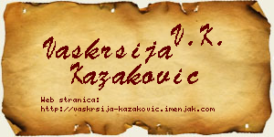 Vaskrsija Kazaković vizit kartica